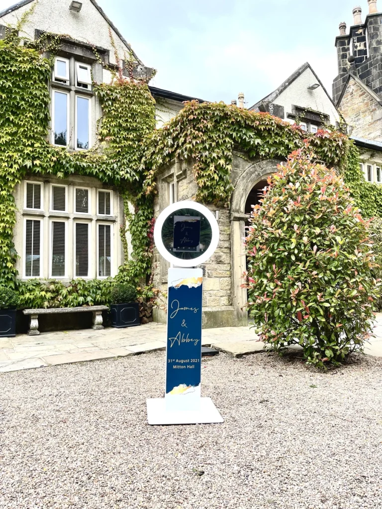 At the heart of Mitton Hall Hotel's enchanting setting, our photobooths add a touch of magic, perfectly complementing their stunning views and elegant events.